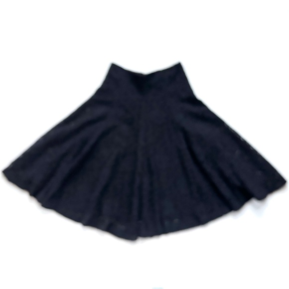 ANTHROPOLOGIE ISDA & CO KNIT LACE CROCHET FULL BLACK CIRCLE MIDI SKIRT. Sz 4 - Picture 11 of 12